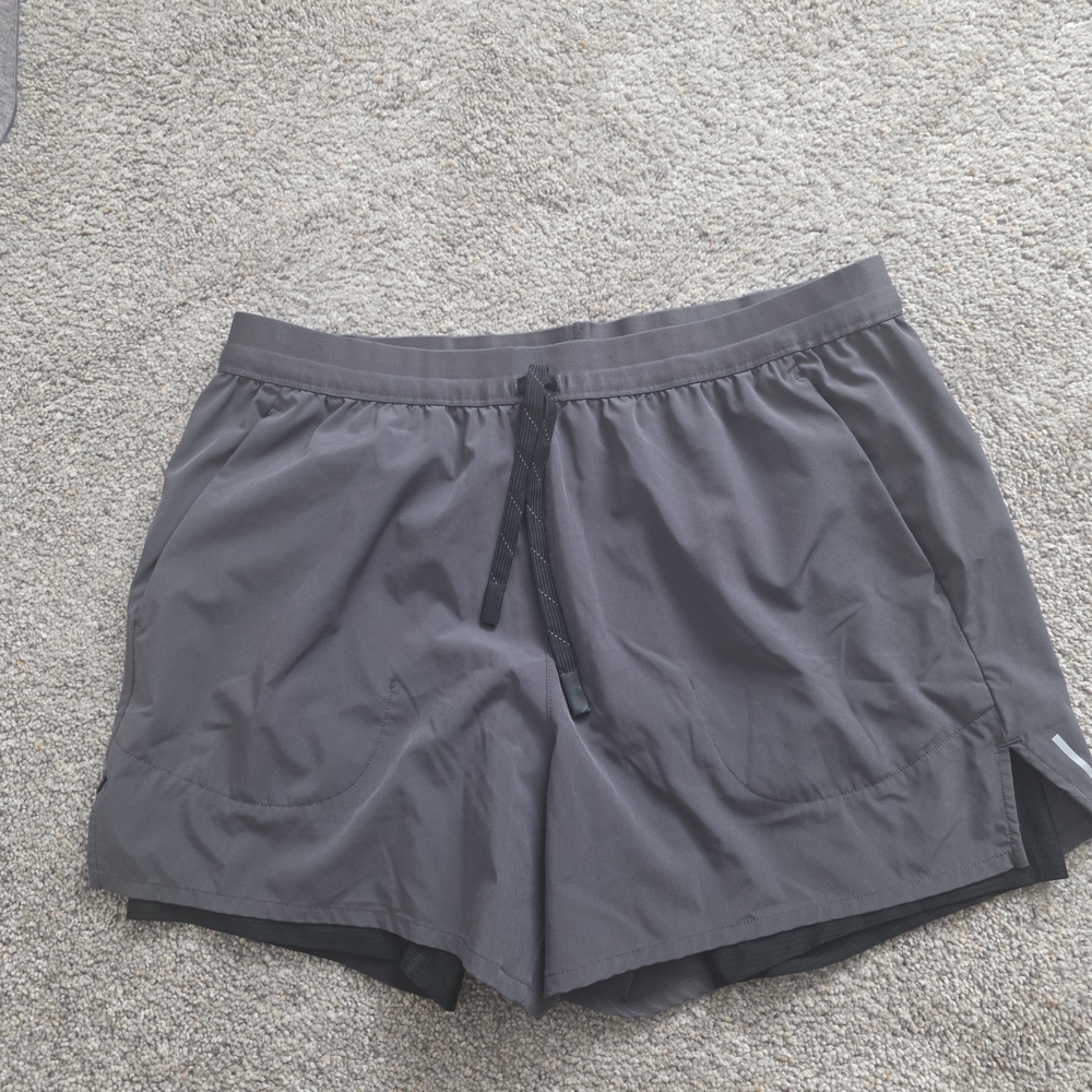 Bearbottom Track Short Grey - Large 4.5" Inseam With Liner.